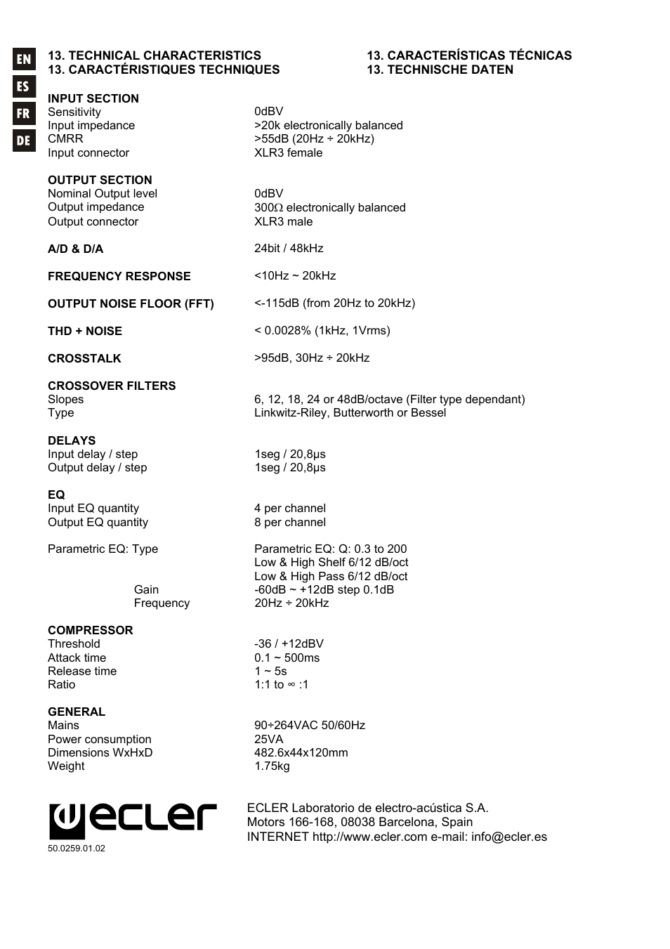 Ecler ALMA26 User Manual | Page 82 / 82