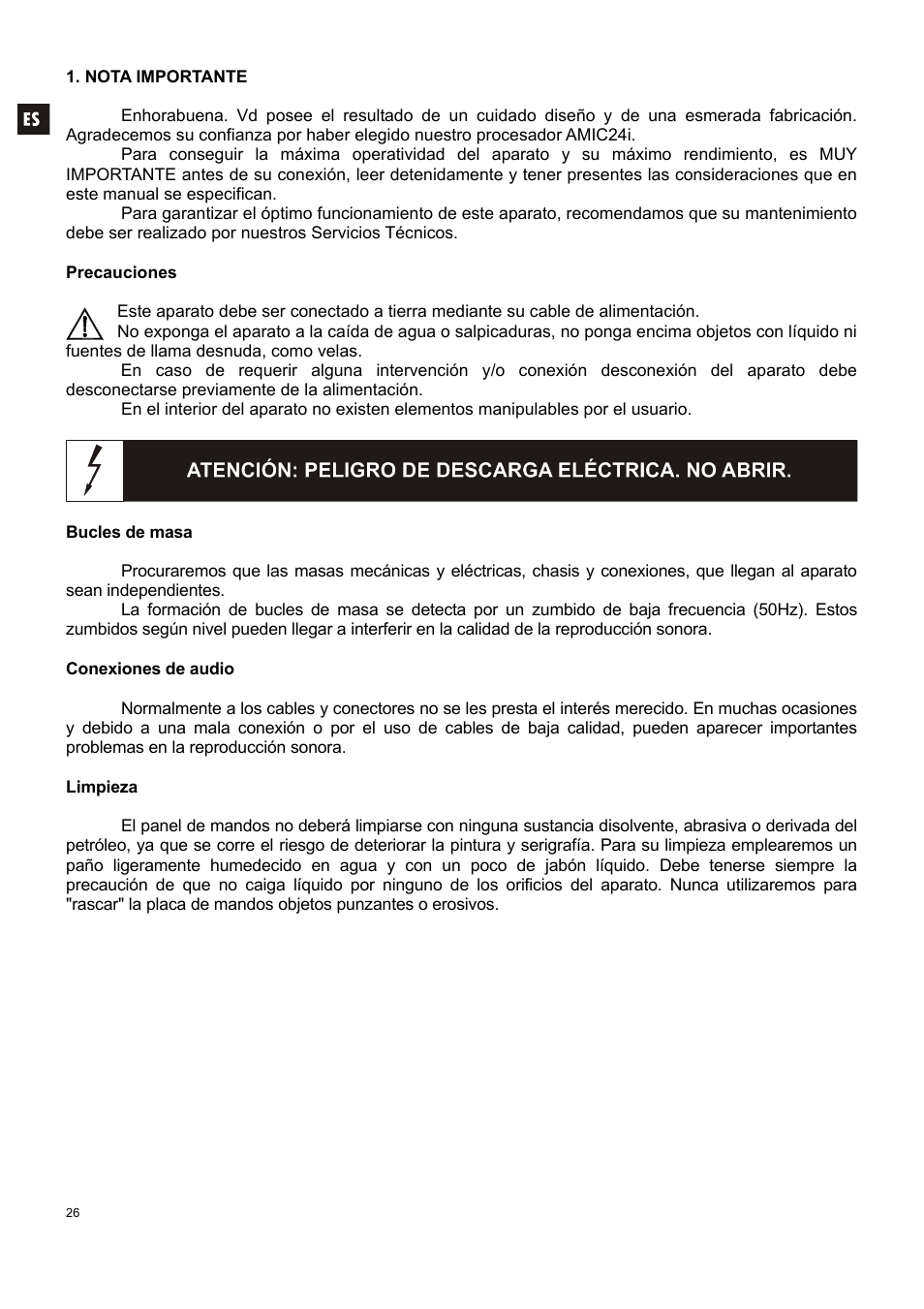 Ecler AMIC24I User Manual | Page 26 / 92