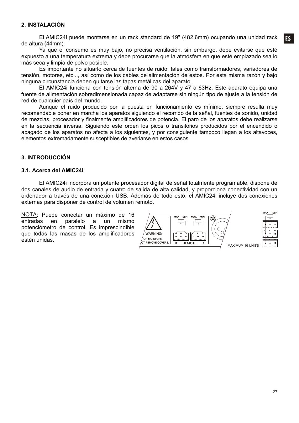 Ecler AMIC24I User Manual | Page 27 / 92