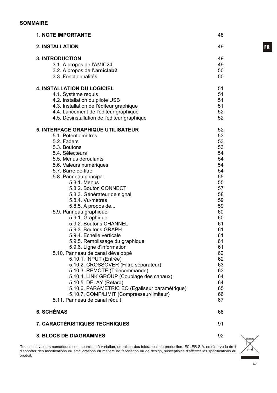 Ecler AMIC24I User Manual | Page 47 / 92