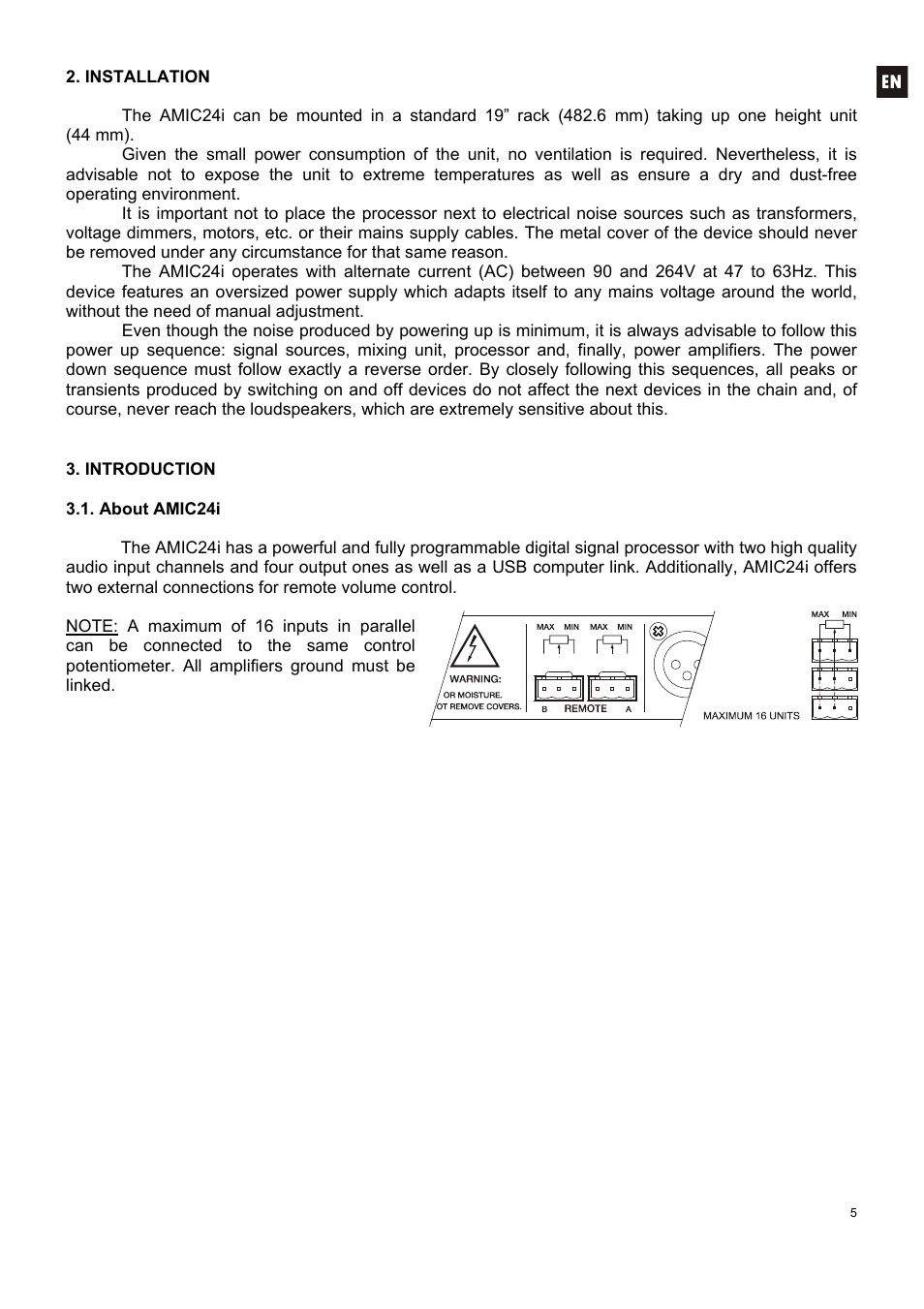 Ecler AMIC24I User Manual | Page 5 / 92