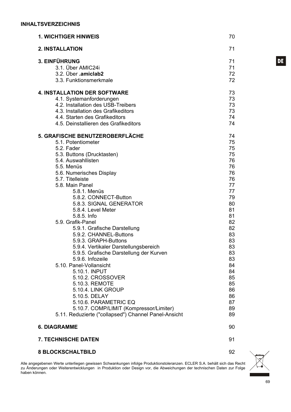 Ecler AMIC24I User Manual | Page 69 / 92