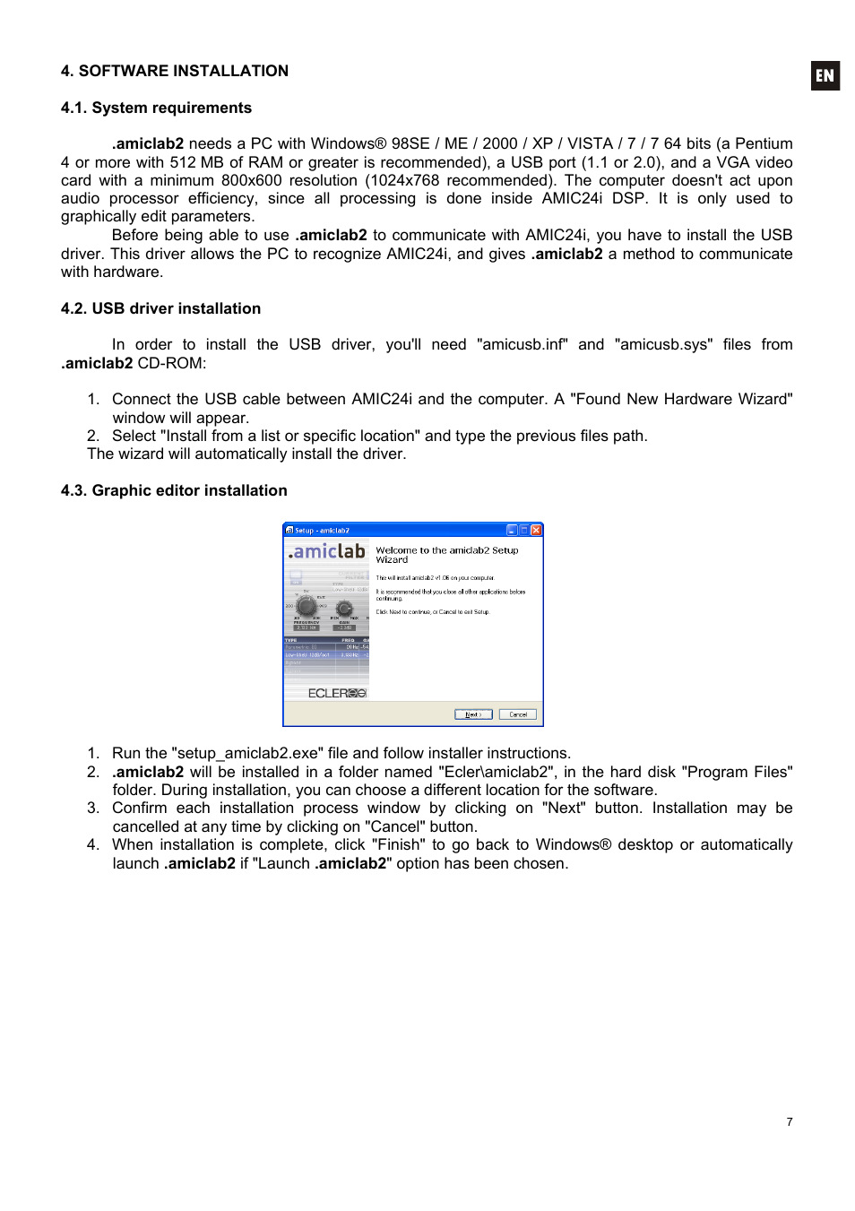 Ecler AMIC24I User Manual | Page 7 / 92