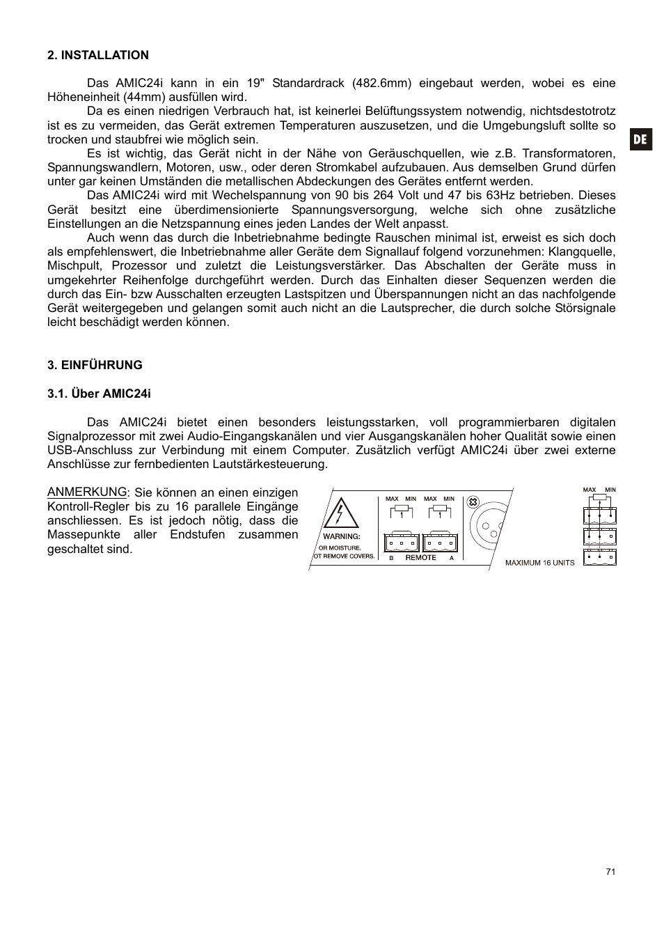 Ecler AMIC24I User Manual | Page 71 / 92