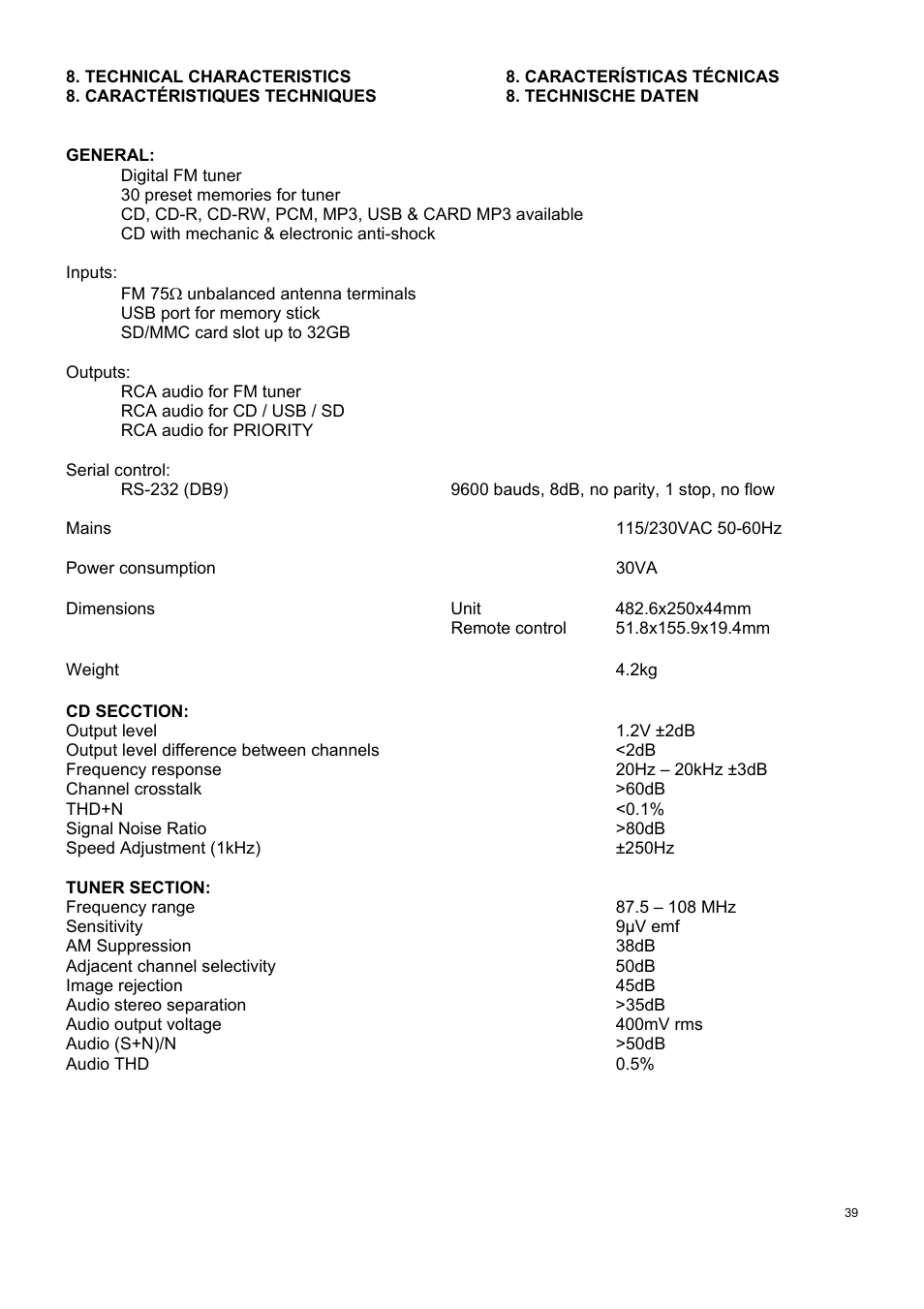 Ecler 2VSP-RS User Manual | Page 39 / 40