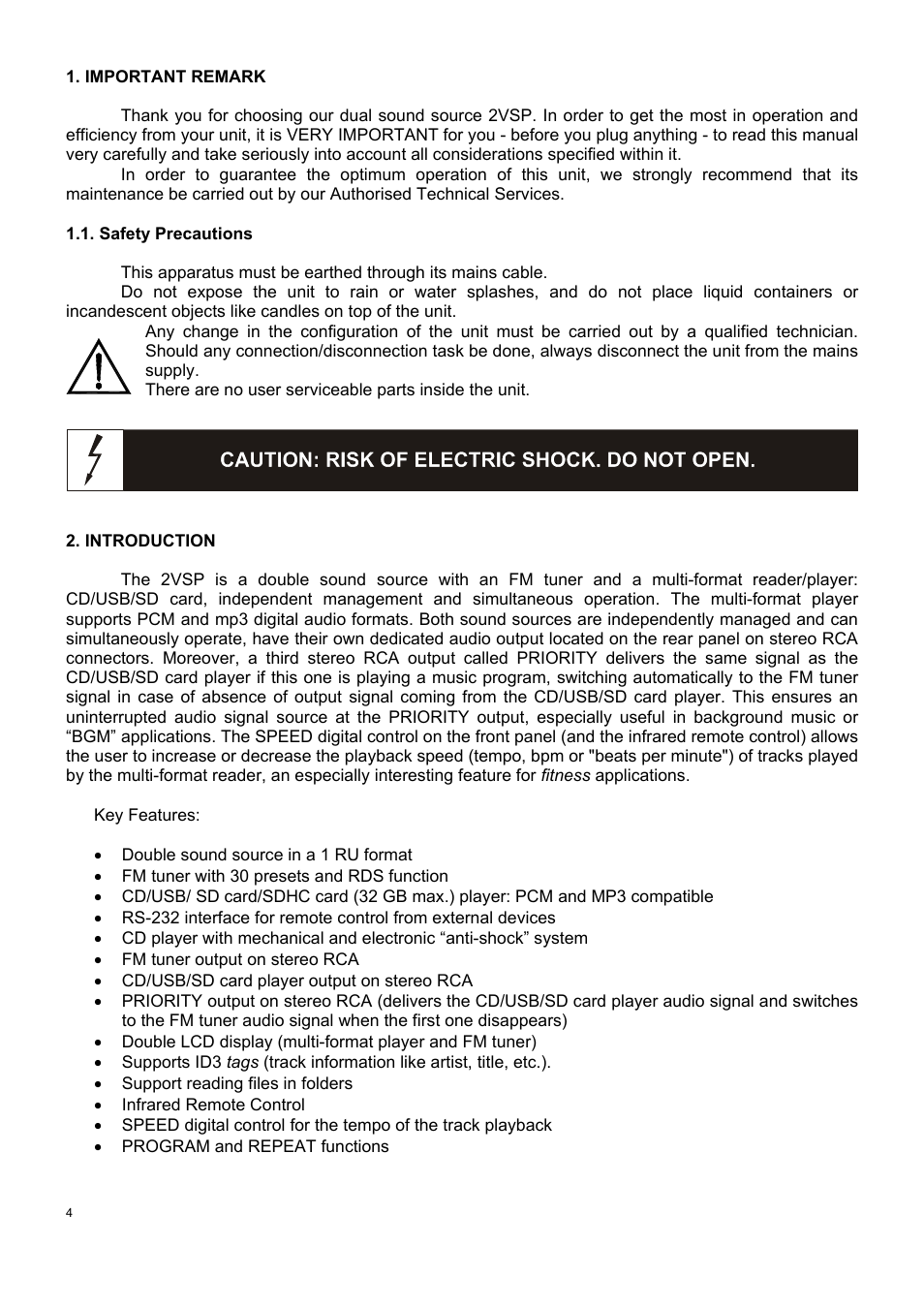 Ecler 2VSP-RS User Manual | Page 4 / 40