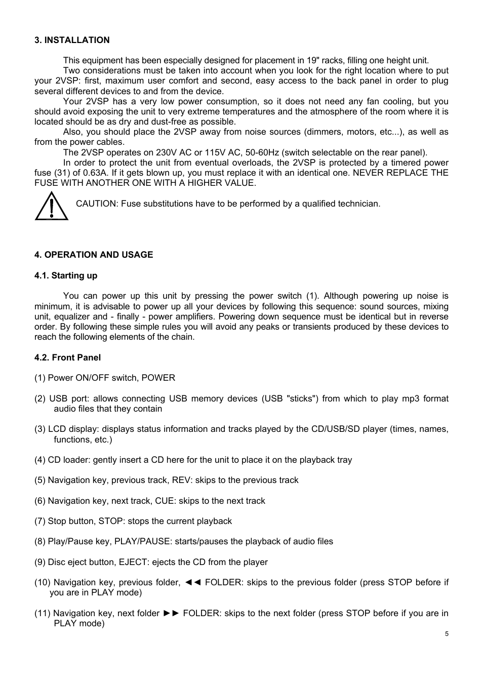 Ecler 2VSP-RS User Manual | Page 5 / 40