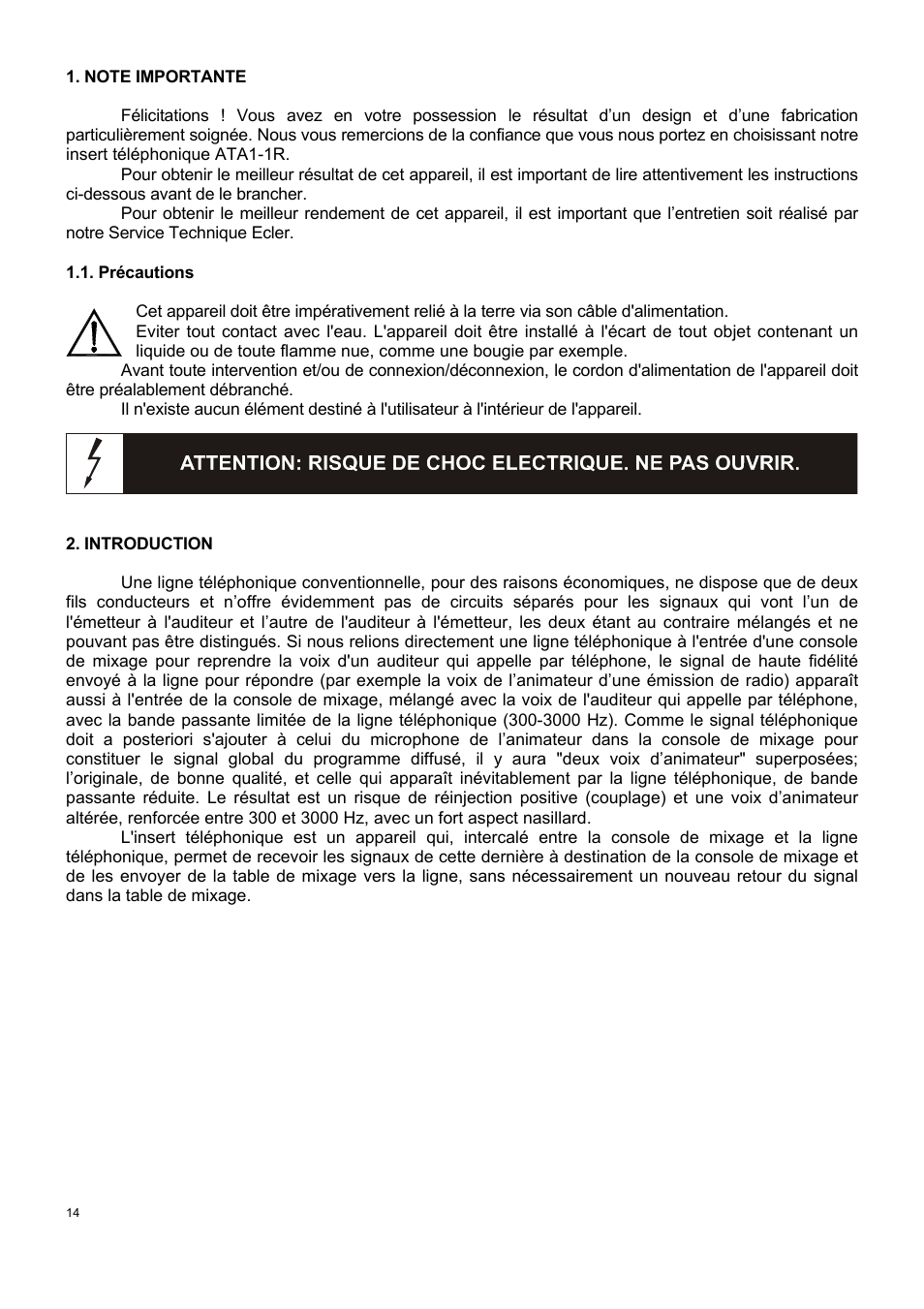 Ecler ATA1-1R User Manual | Page 14 / 24