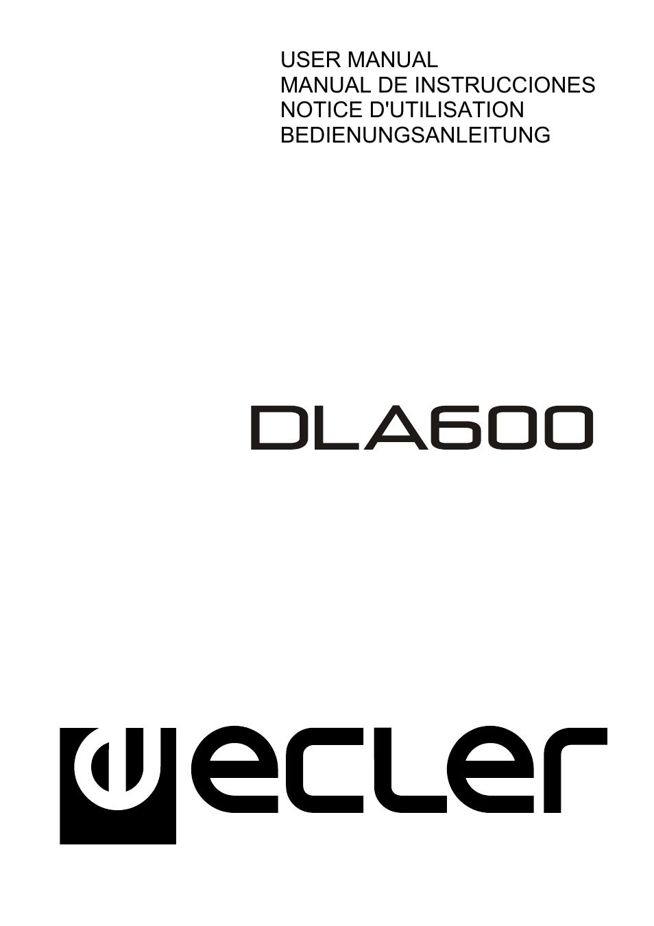 Ecler DLA600 User Manual | 8 pages