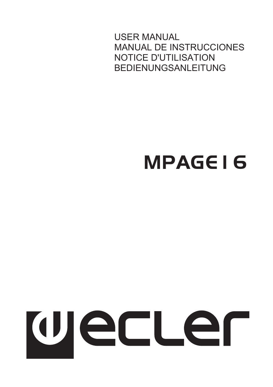 Ecler MPAGE16 User Manual | 44 pages