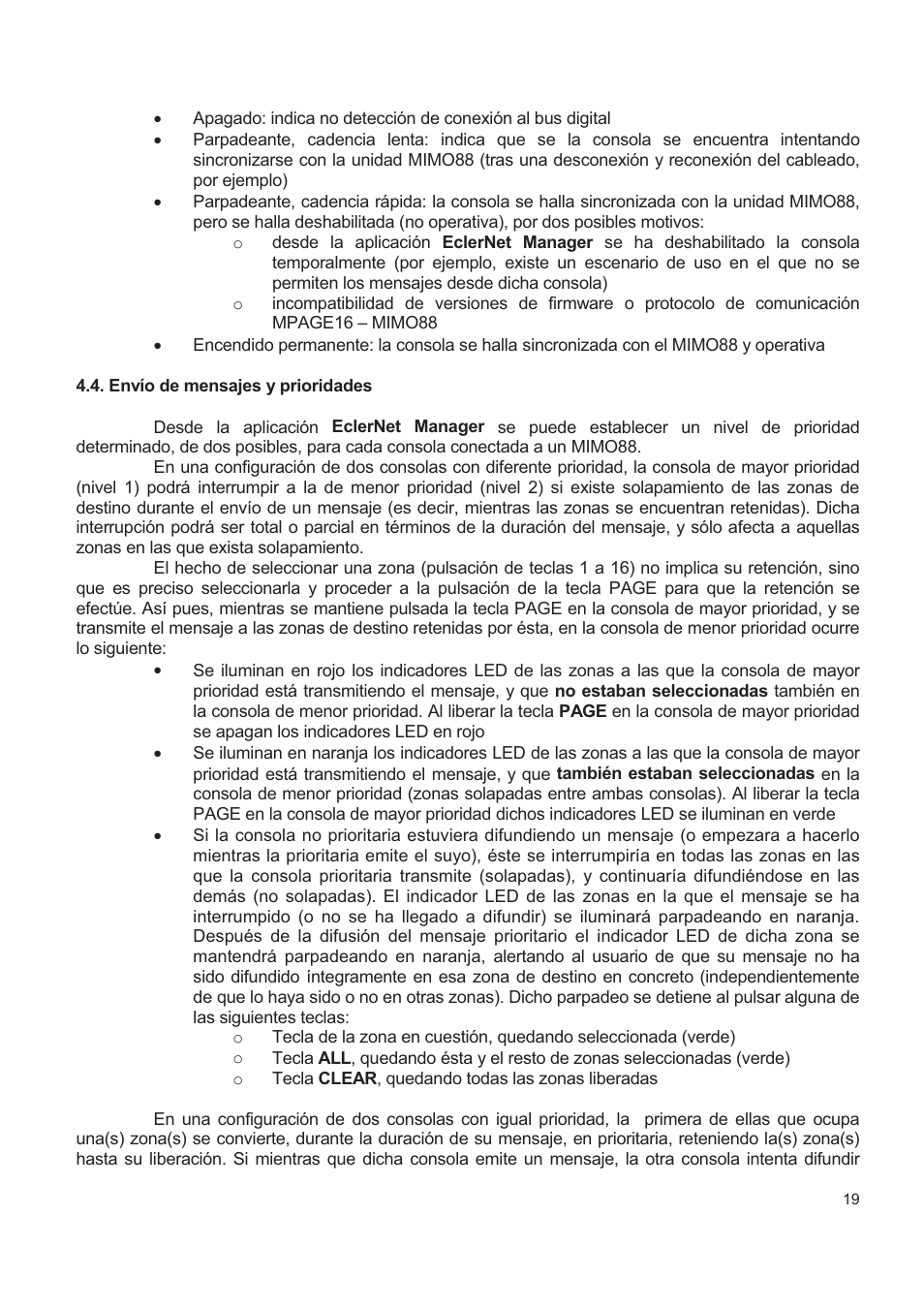 Ecler MPAGE16 User Manual | Page 19 / 44