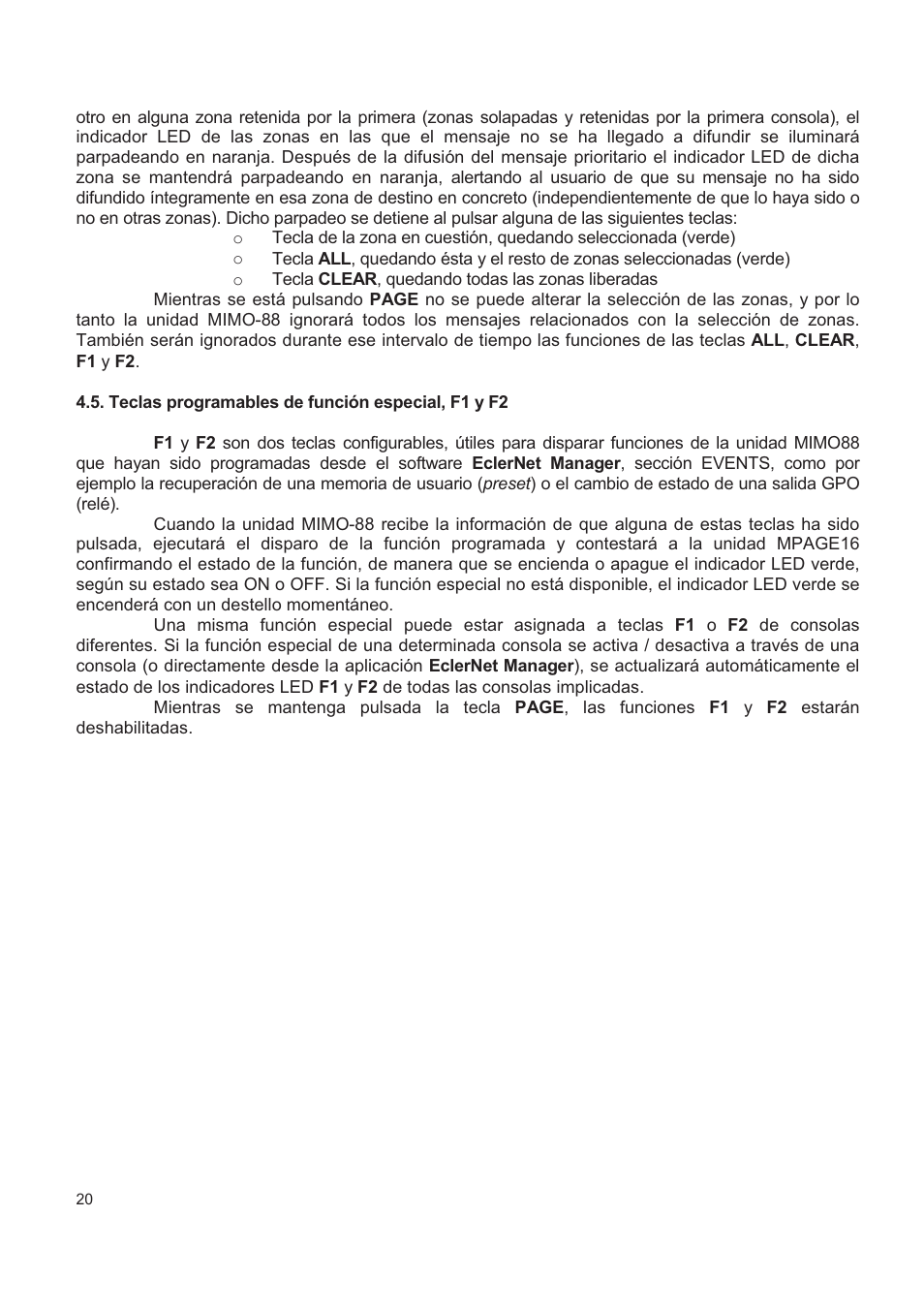 Ecler MPAGE16 User Manual | Page 20 / 44