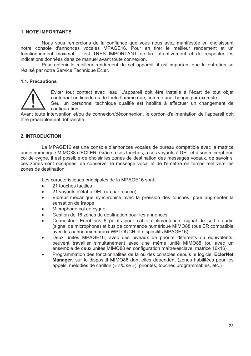 Ecler MPAGE16 User Manual | Page 23 / 44