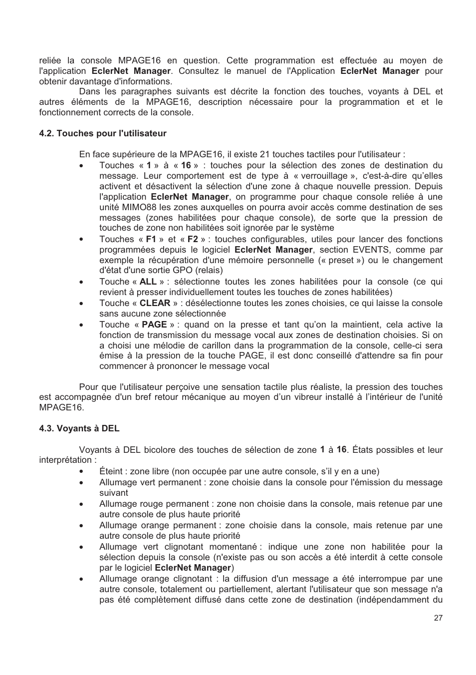 Ecler MPAGE16 User Manual | Page 27 / 44