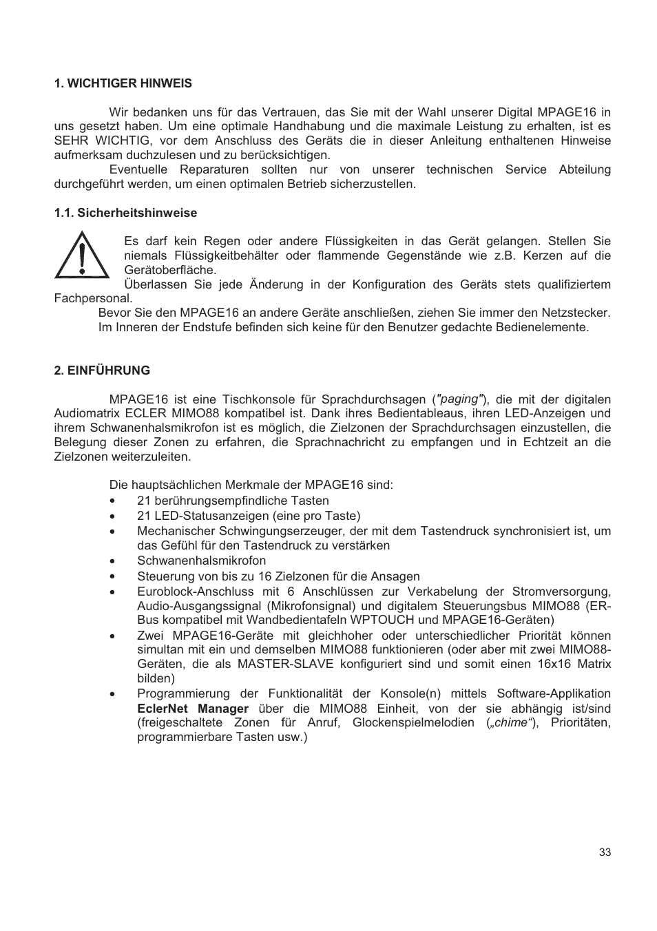 Ecler MPAGE16 User Manual | Page 33 / 44