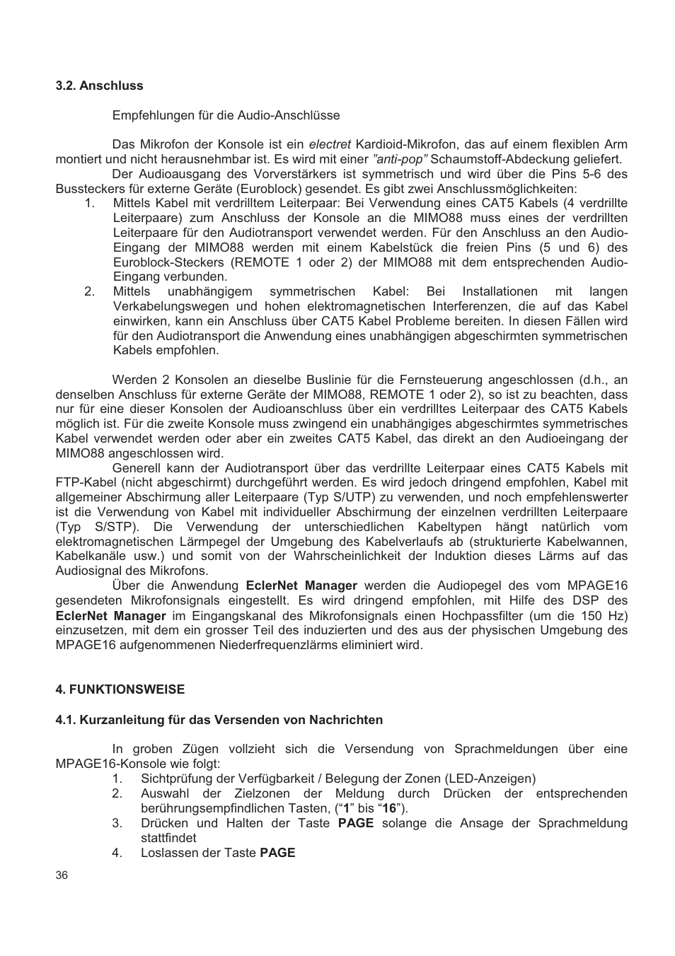 Ecler MPAGE16 User Manual | Page 36 / 44