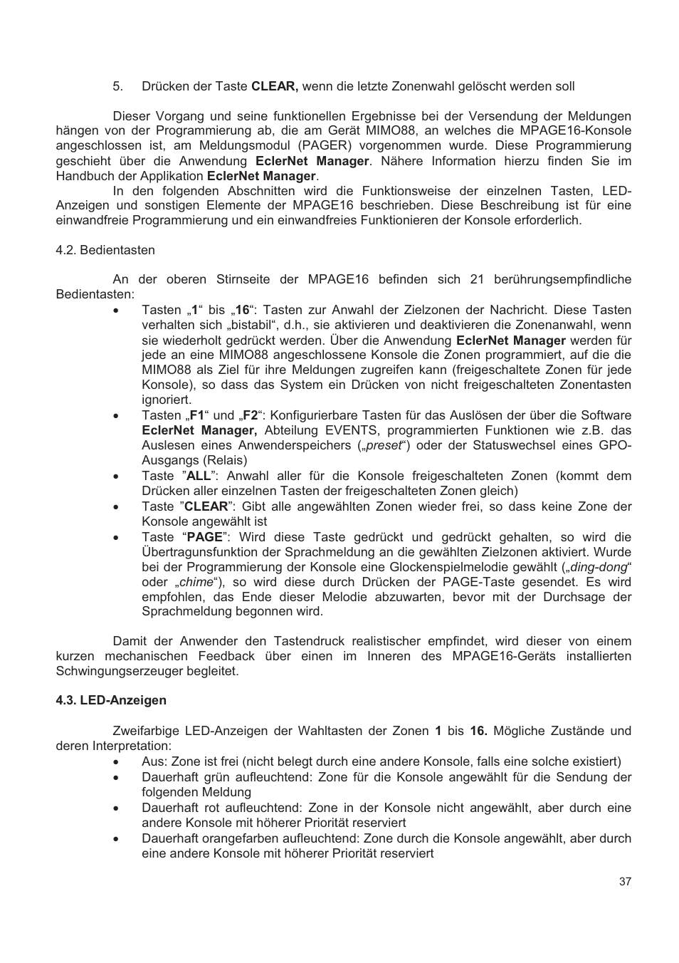 Ecler MPAGE16 User Manual | Page 37 / 44