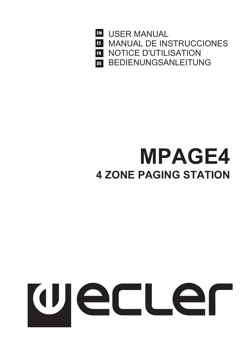 Ecler MPAGE4 User Manual | 24 pages