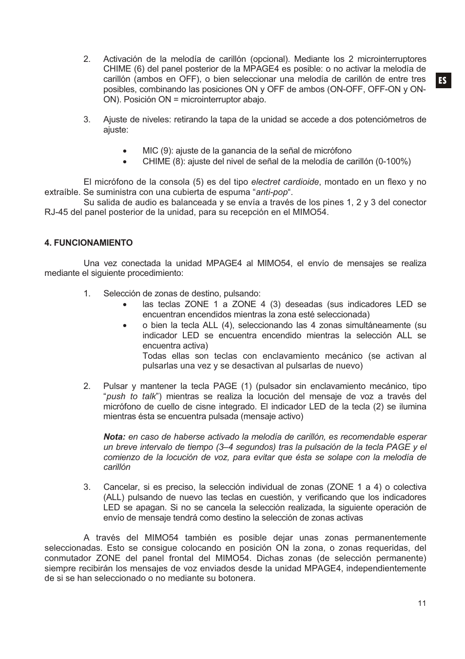 Ecler MPAGE4 User Manual | Page 11 / 24