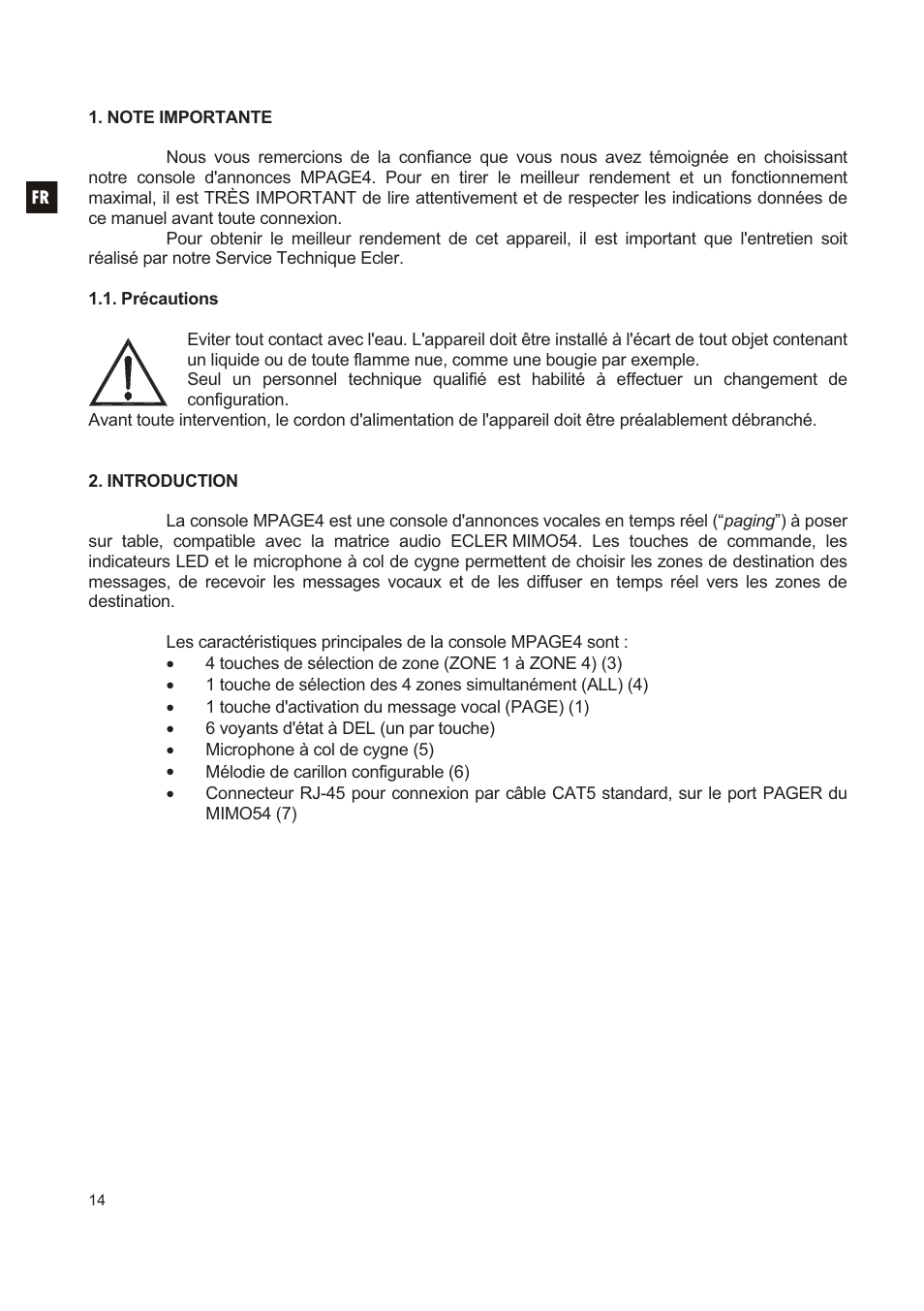 Ecler MPAGE4 User Manual | Page 14 / 24