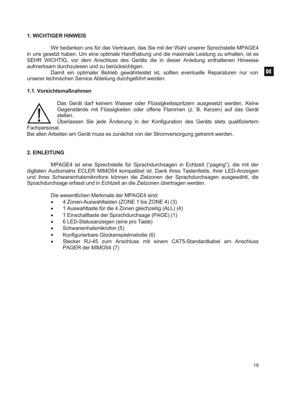 Ecler MPAGE4 User Manual | Page 19 / 24