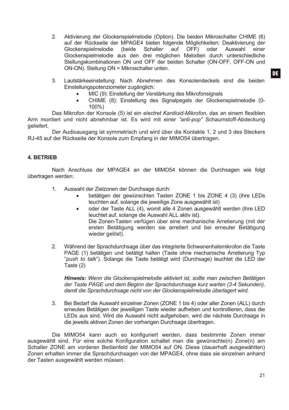 Ecler MPAGE4 User Manual | Page 21 / 24