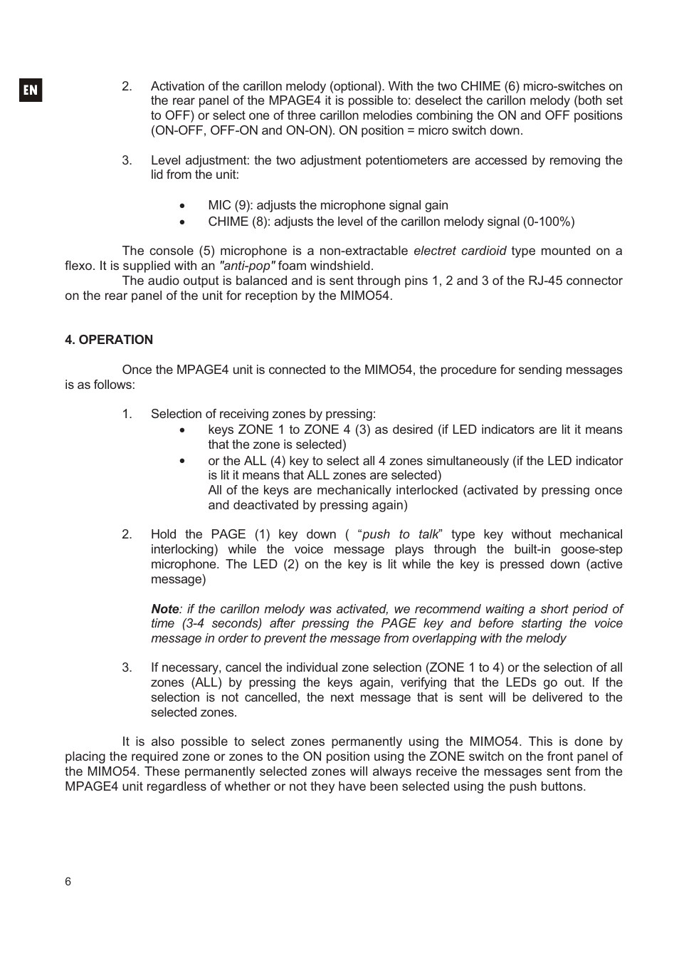 Ecler MPAGE4 User Manual | Page 6 / 24