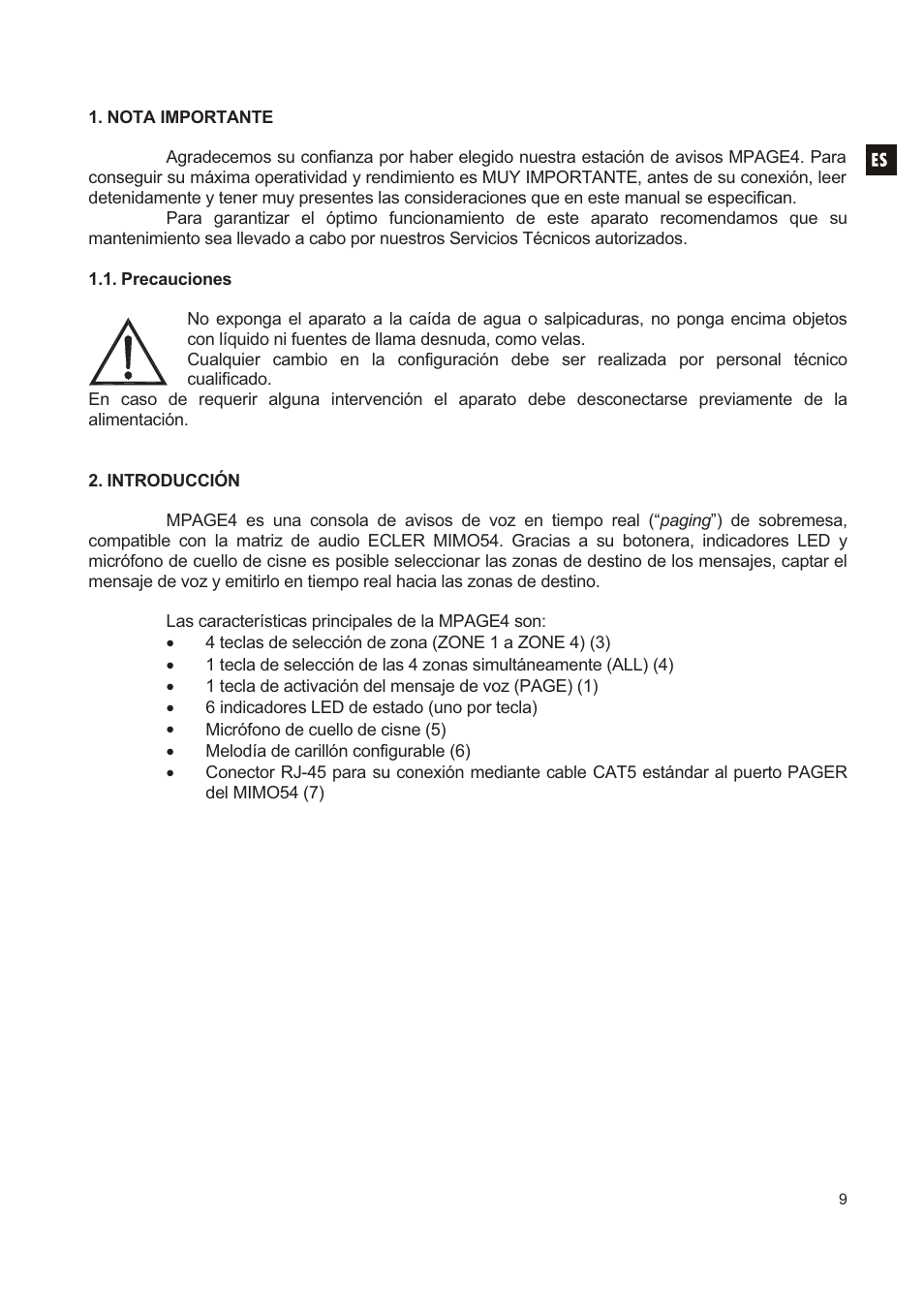 Ecler MPAGE4 User Manual | Page 9 / 24