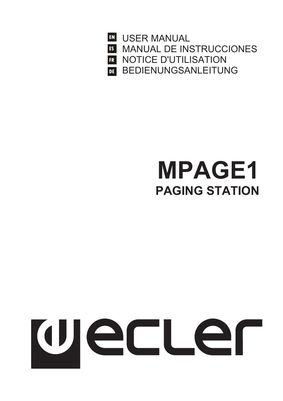 Ecler MPAGE1 User Manual | 24 pages