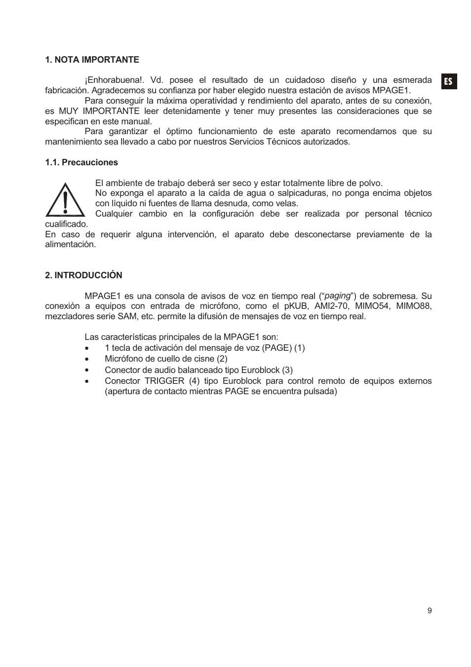 Ecler MPAGE1 User Manual | Page 9 / 24