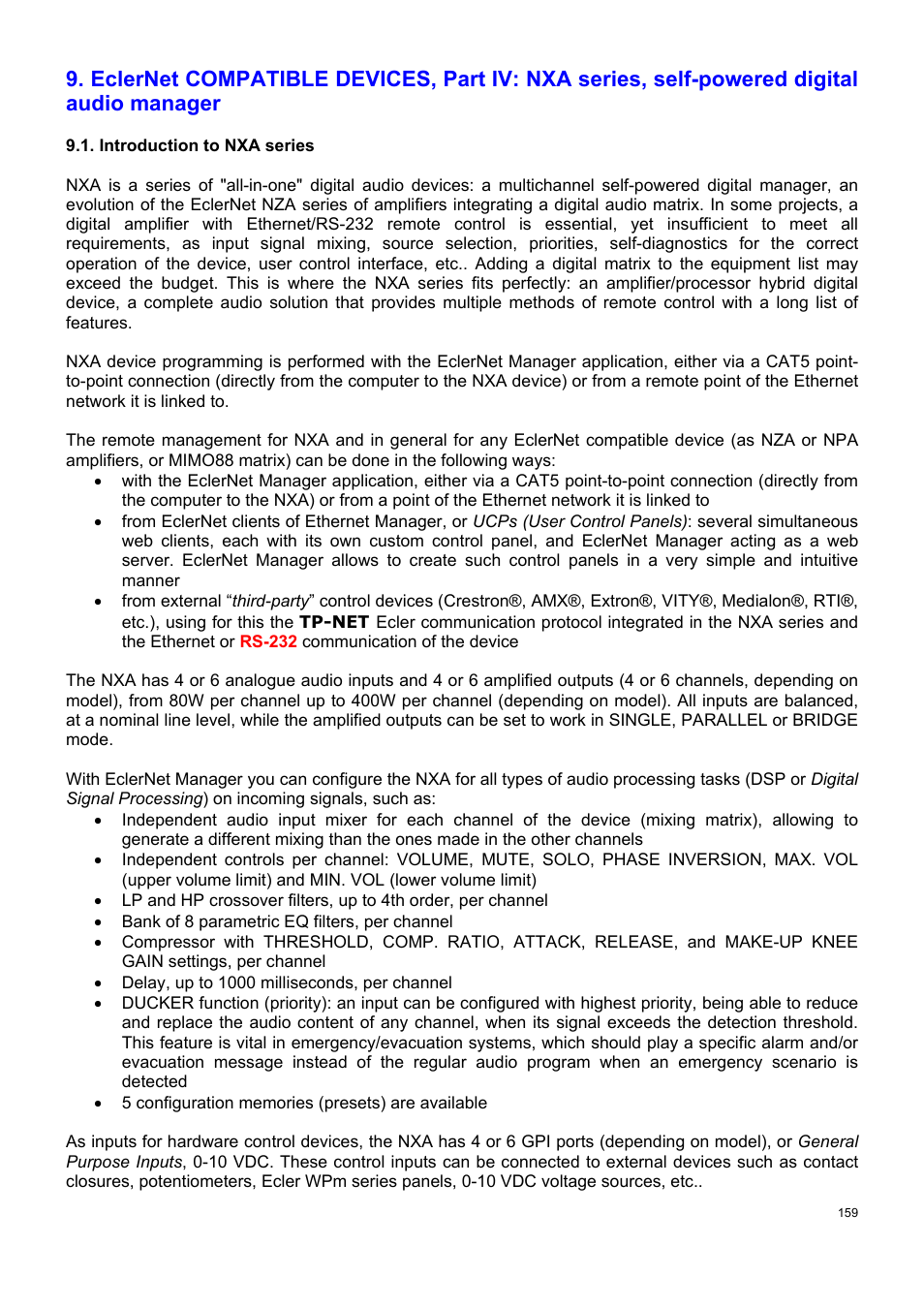 Ecler ECLERNET MANAGER User Manual | Page 159 / 208