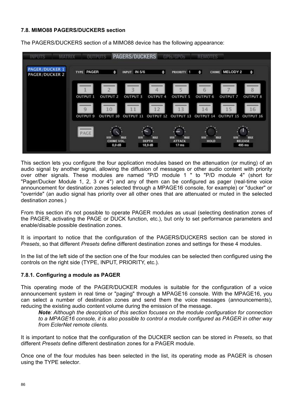 Ecler ECLERNET MANAGER User Manual | Page 86 / 208