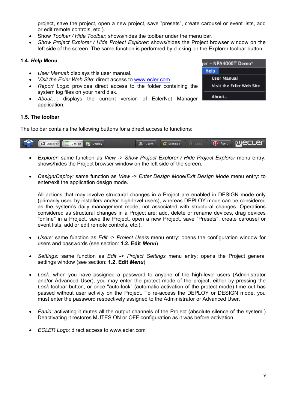 Ecler ECLERNET MANAGER User Manual | Page 9 / 208