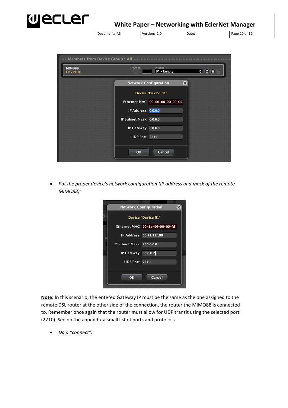 White paper – networking with eclernet manager | Ecler White Paper - Networking with EclerNet Manager User Manual | Page 10 / 12