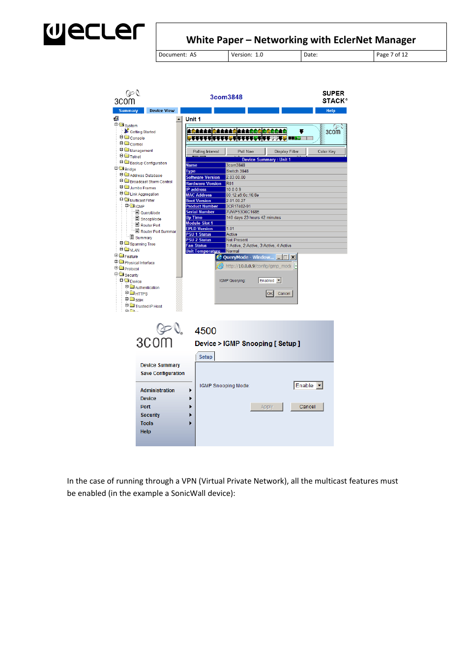 White paper – networking with eclernet manager | Ecler White Paper - Networking with EclerNet Manager User Manual | Page 7 / 12