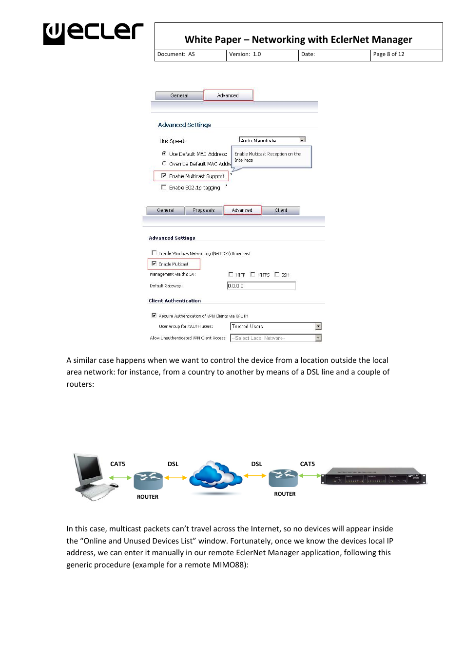 White paper – networking with eclernet manager | Ecler White Paper - Networking with EclerNet Manager User Manual | Page 8 / 12