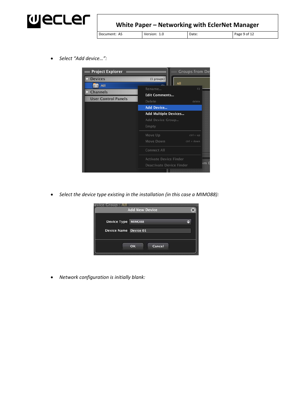 White paper – networking with eclernet manager | Ecler White Paper - Networking with EclerNet Manager User Manual | Page 9 / 12