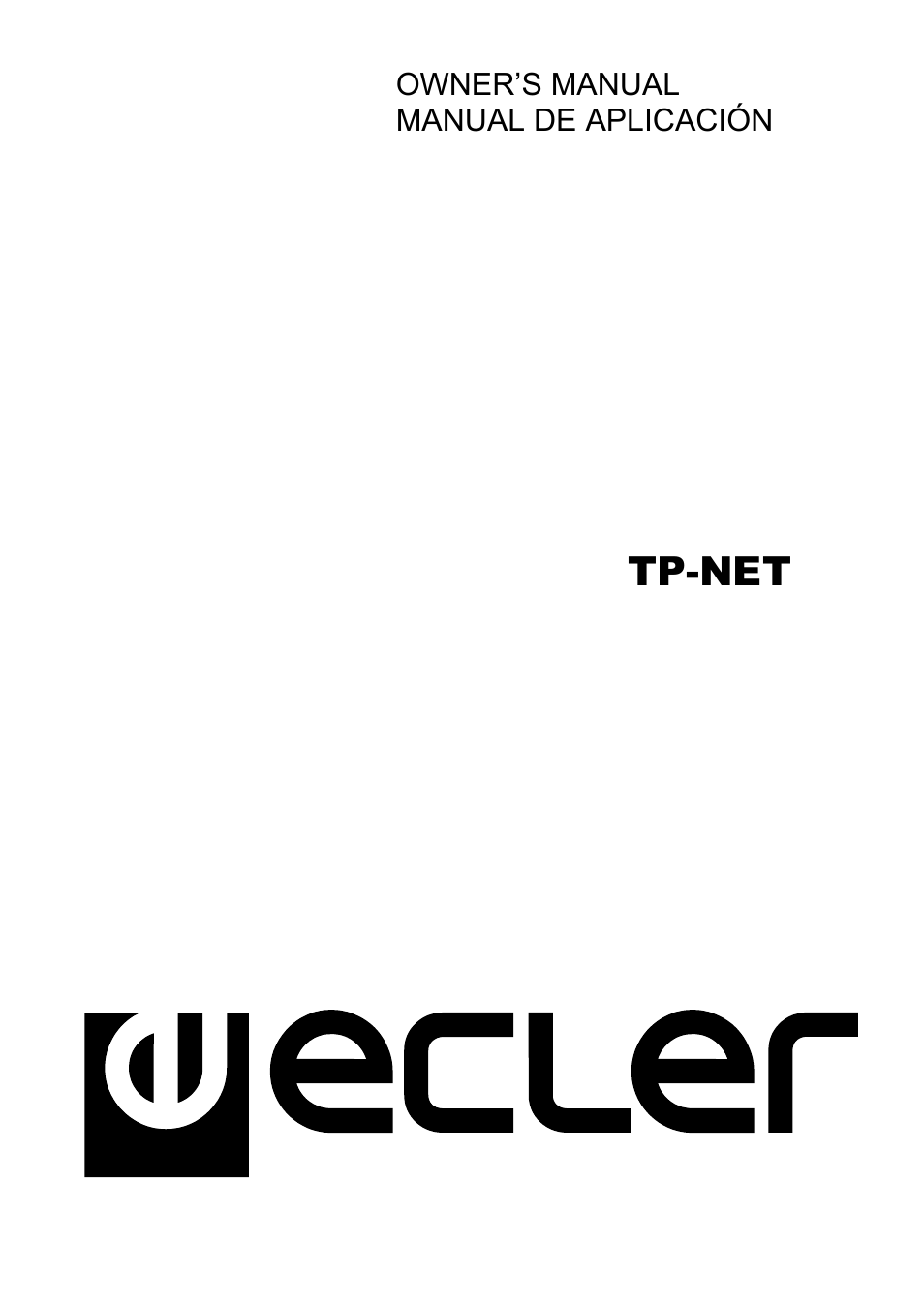 Ecler TP-NET User Manual | 35 pages