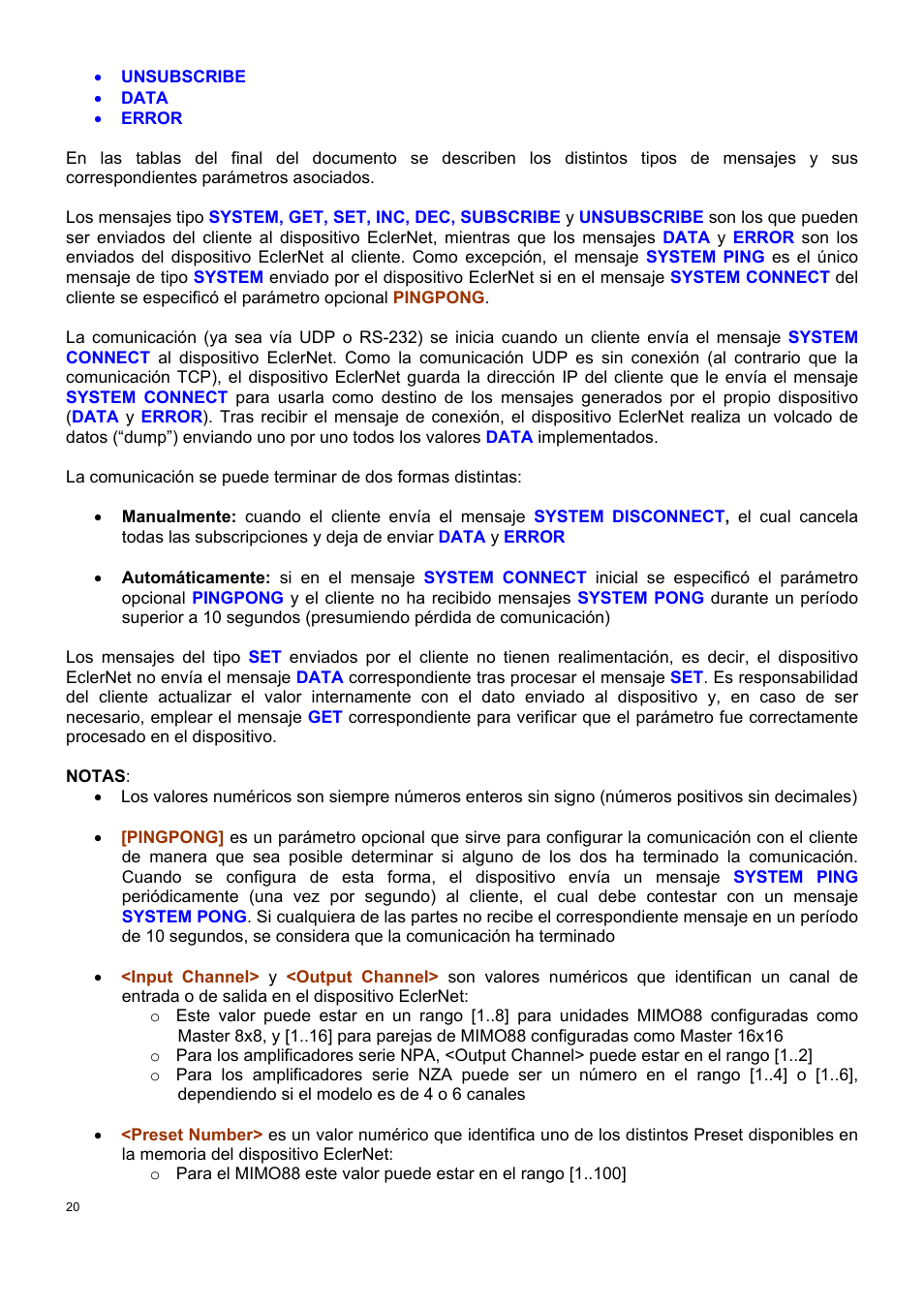 Ecler TP-NET User Manual | Page 20 / 35