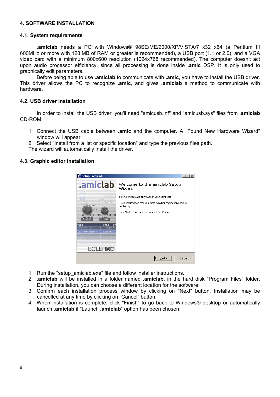 Ecler AmicLab User Manual | Page 6 / 88