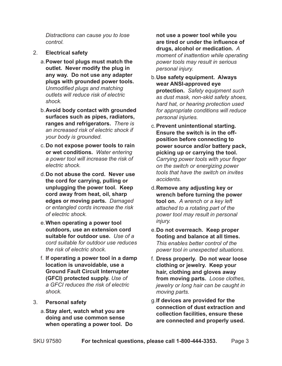 Chicago Electric CHICAGO 9.5 AMP MAGNESIUM RECIPROCATING SAW 97580 User Manual | Page 3 / 16