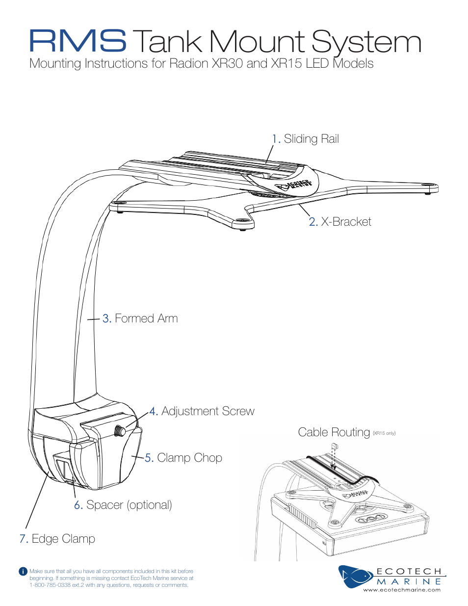 EcoTech Marine RMS Tank Mount User Manual | 2 pages