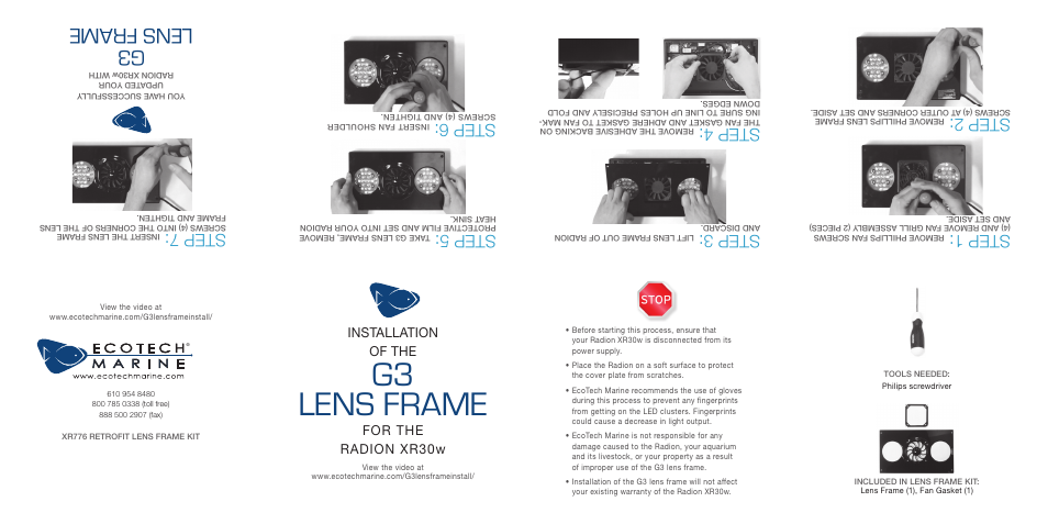 EcoTech Marine Radion G3 Lens Frame User Manual | 1 page