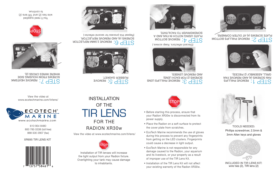 EcoTech Marine TIR Lens User Manual | 2 pages