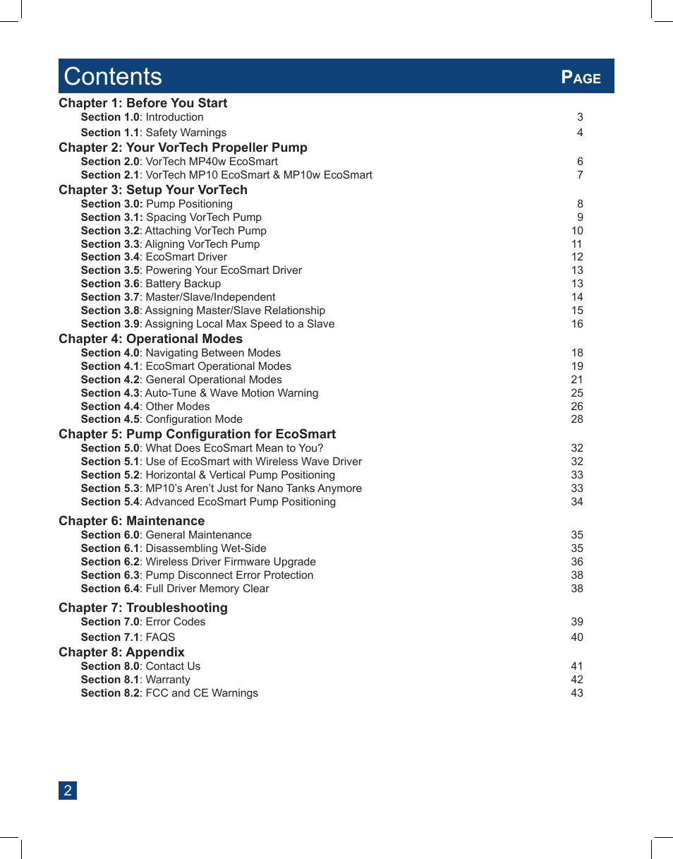 EcoTech Marine Full EcoSmart User Manual | Page 2 / 44