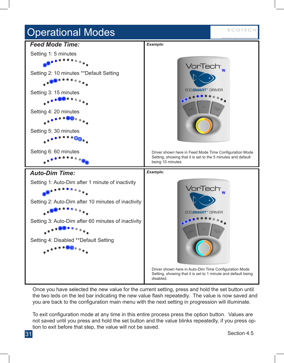 Operational modes | EcoTech Marine Full EcoSmart User Manual | Page 31 / 44