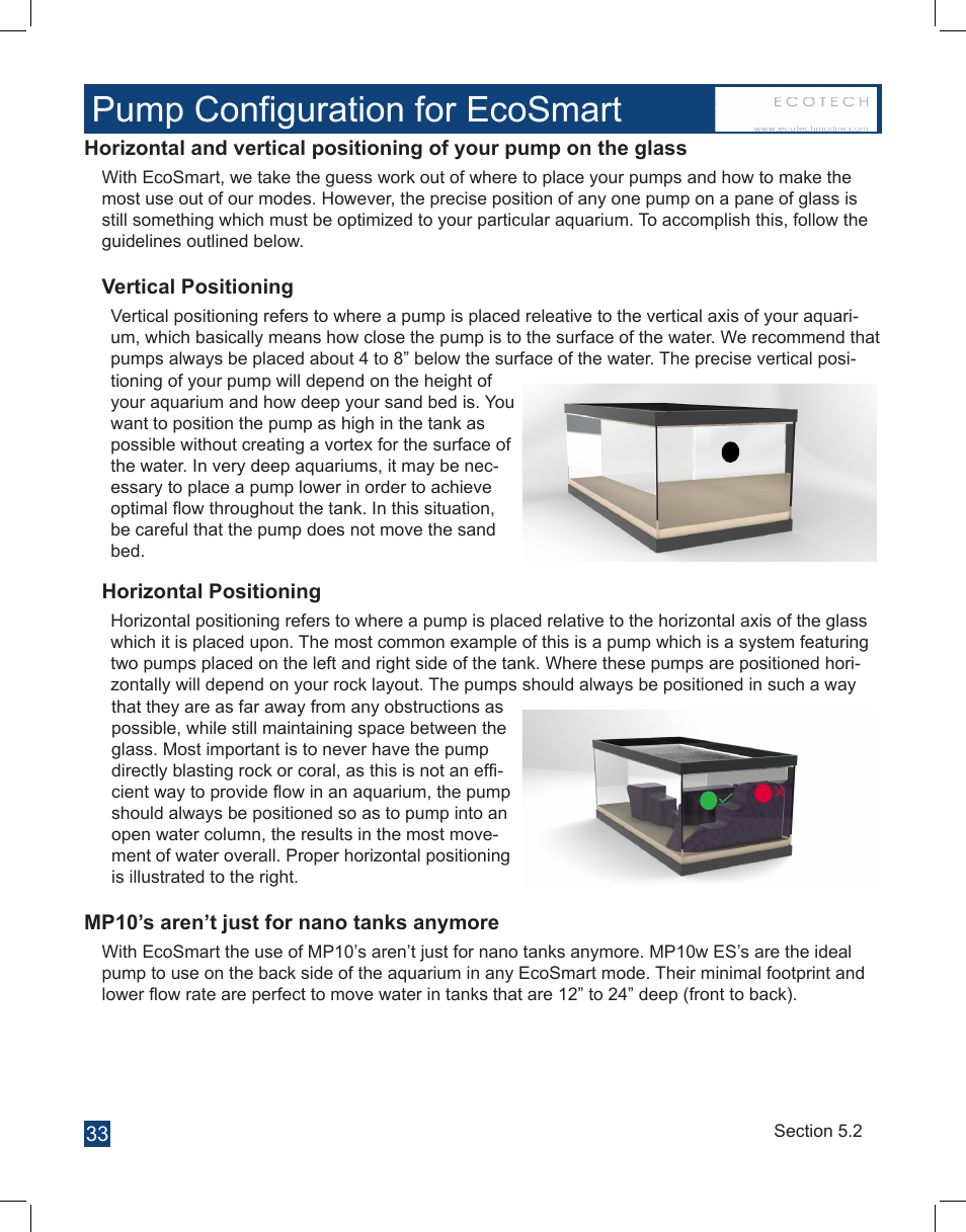 Pump configuration for ecosmart | EcoTech Marine Full EcoSmart User Manual | Page 33 / 44