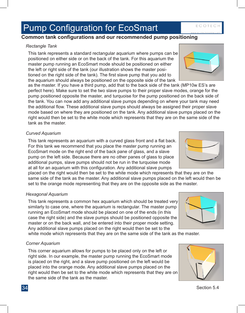 Pump configuration for ecosmart | EcoTech Marine Full EcoSmart User Manual | Page 34 / 44