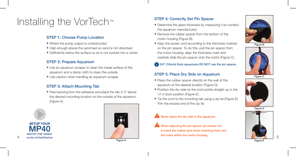 Installing the vortech, Mp40 | EcoTech Marine MP40wES User Manual | Page 4 / 12