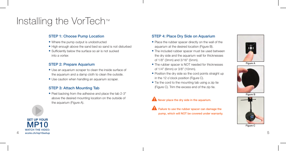 Installing the vortech, Mp10 | EcoTech Marine MP10wES User Manual | Page 4 / 12